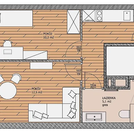 Apartament Nastrojowy 2 Pokojowy 6 Min Od Lotniska